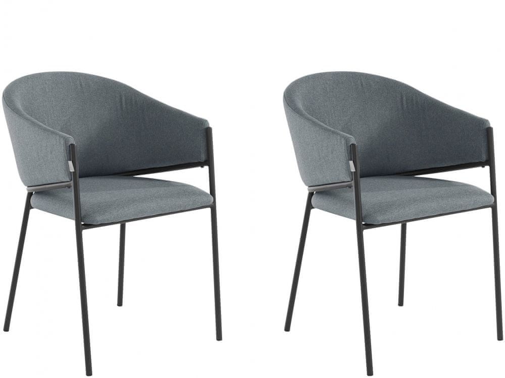 Danish Style Jedálenská stolička Miriam (SADA 2 ks), tkanina, šedá